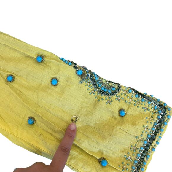 Boston Proper Women's Lightweight Turquoise Baubles Tunic top Yellow Size Medium - Picture 13 of 14